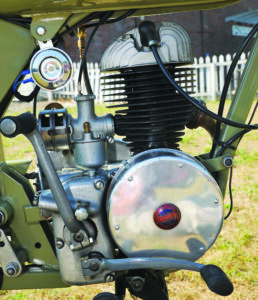 closeup of the engine